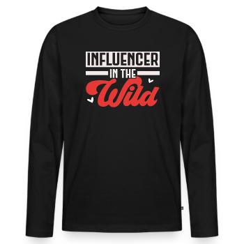 Influencer In The Wild Content Creator Vlogger - Men's Premium Organic Long Sleeve Shirt - black - Front - Nico (187cm)