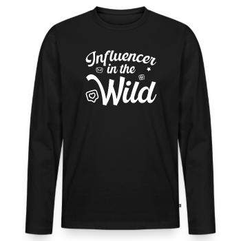 Influencer In The Wild Content Creator Vlogger - Men's Premium Organic Long Sleeve Shirt - black - Front - Nico (187cm)