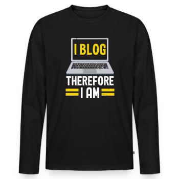 Content Creator Social Media Influencer Vlogger - Men's Premium Organic Long Sleeve Shirt - black - Front - Nico (187cm)