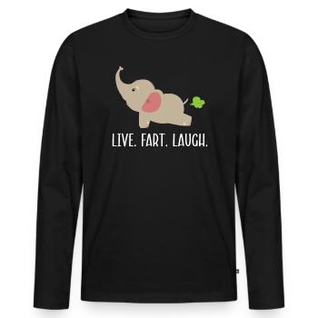 Live Fart Laugh Elephant Lover Wildlife Zookeeper - T-shirt manches longues Premium bio Homme - noir - Devant - Nico (187cm)