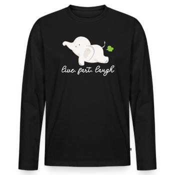 Live Fart Laugh Elephant Lover Wildlife Zookeeper - T-shirt manches longues Premium bio Homme - noir - Devant - Nico (187cm)