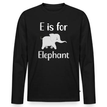 E Is For Elephant Lover Wildlife Animal Zookeeper - Men's Premium Organic Long Sleeve Shirt - black - Front - Nico (187cm)