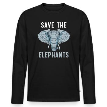 Save The Elephants Whisperer Wildlife Zookeeper - T-shirt manches longues Premium bio Homme - noir - Devant - Nico (187cm)