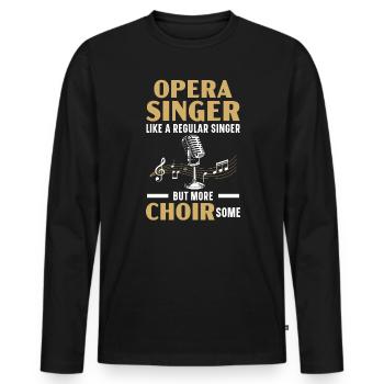 Chanteur d’opéra Un chanteur régulier mais plus choral - T-shirt manches longues Premium bio Homme - noir - Devant - Nico (187cm)