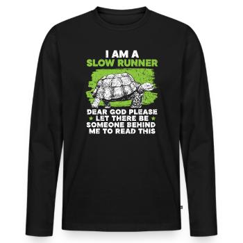 Marine Biologist Turtle Tortoise Marine Biology - Men's Premium Organic Long Sleeve Shirt - black - Front - Nico (187cm)