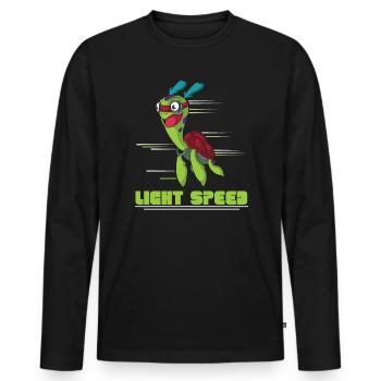 Light Speed Turtle Lover Tortoise Marine Biology - Men's Premium Organic Long Sleeve Shirt - black - Front - Nico (187cm)