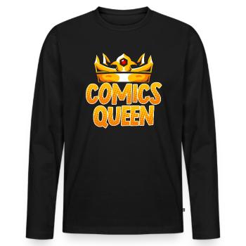 Comics Queen Comic Reader Fictional Characters - Men's Premium Organic Long Sleeve Shirt - black - Front - Nico (187cm)