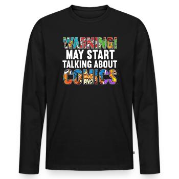 Comics Collector Comic Reader Fictional Characters - Men's Premium Organic Long Sleeve Shirt - black - Front - Nico (187cm)