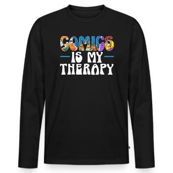 Comics Collector Comic Reader Fictional Characters - Men's Premium Organic Long Sleeve Shirt - black - Front - Nico (187cm)