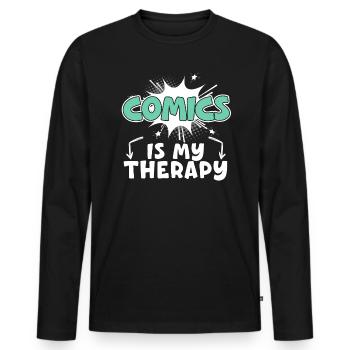 Comics Collector Comic Reader Fictional Characters - Men's Premium Organic Long Sleeve Shirt - black - Front - Nico (187cm)