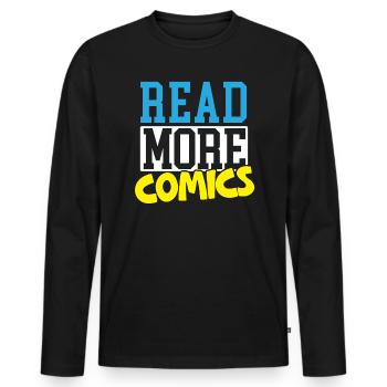 Read More Comics Comic Reader Fictional Characters - Men's Premium Organic Long Sleeve Shirt - black - Front - Nico (187cm)