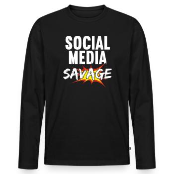 Social Media Savage Job Gestionnaire de médias sociaux - T-shirt manches longues Premium bio Homme - noir - Devant - Nico (187cm)