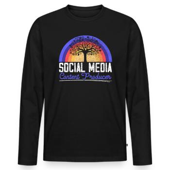Producteur de contenu de médias sociaux Gestionnaire de médias sociaux - T-shirt manches longues Premium bio Homme - noir - Devant - Nico (187cm)