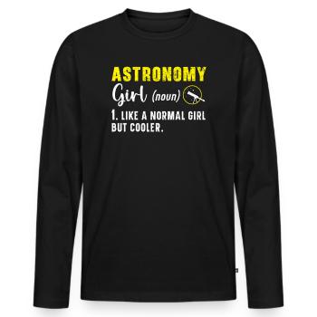 Astronomie Mädchen Astronomer Konstellationen Teleskop - Männer Premium Bio Langarmshirt - Schwarz - Vorne - Nico (187cm)