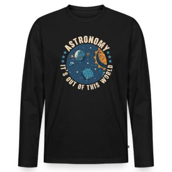 Astronomie Es ist nicht von dieser Welt Astronom - Männer Premium Bio Langarmshirt - Schwarz - Vorne - Nico (187cm)