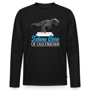 Prendre soin de vieux amis Musée Whisperer - T-shirt manches longues Premium bio Homme - noir - Devant - Nico (187cm)