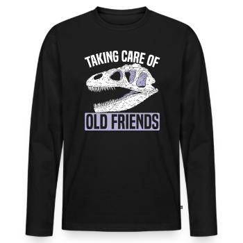 Prendre soin de vieux amis Musée Whisperer - T-shirt manches longues Premium bio Homme - noir - Devant - Nico (187cm)