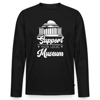 Soutenez votre amoureux du musée local Conservateur de musée - T-shirt manches longues Premium bio Homme - noir - Devant - Nico (187cm)