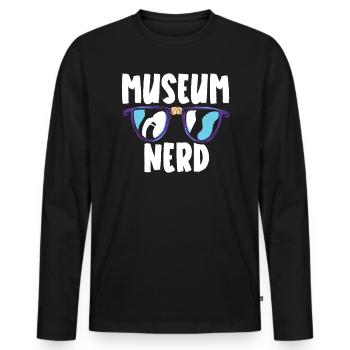 Museum Nerd Museum Lover Museum Kurator - Männer Premium Bio Langarmshirt - Schwarz - Vorne - Nico (187cm)