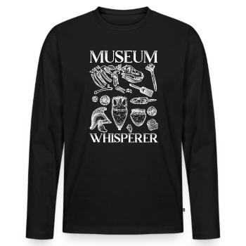 Museum Whisperer Museum Lover Museum Kurator - Männer Premium Bio Langarmshirt - Schwarz - Vorne - Nico (187cm)