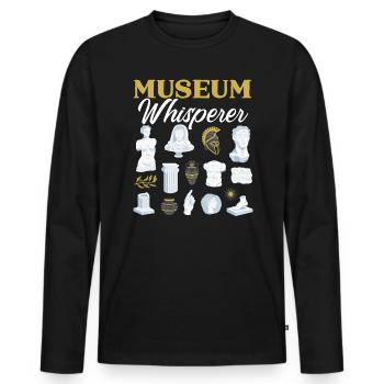 Museum Whisperer Museum Lover Museum Kurator - Männer Premium Bio Langarmshirt - Schwarz - Vorne - Nico (187cm)