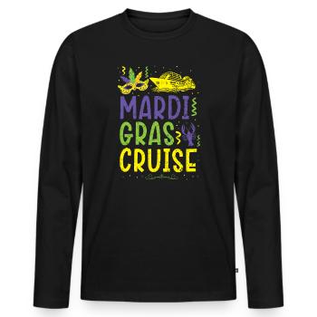 Mardi Gras Cruise New Orleans Louisiana Parade - Men's Premium Organic Long Sleeve Shirt - black - Front - Nico (187cm)