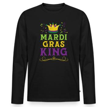 Mardi Gras King New Orleans Louisiana Parade - Men's Premium Organic Long Sleeve Shirt - black - Front - Nico (187cm)