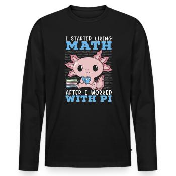 J’ai commencé à aimer les maths après avoir travaillé avec Pi Day - T-shirt manches longues Premium bio Homme - noir - Devant - Nico (187cm)