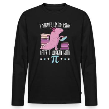 J’ai commencé à aimer les maths après avoir travaillé avec Pi Day - T-shirt manches longues Premium bio Homme - noir - Devant - Nico (187cm)