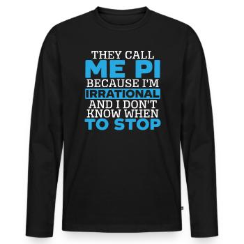 Mathelehrer Mathelehrer Mathematiker Pi Day - Männer Premium Bio Langarmshirt - Schwarz - Vorne - Nico (187cm)