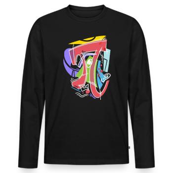 Professeur de mathématiques Math Professeur de Mathématicien Pi Day - T-shirt manches longues Premium bio Homme - noir - Devant - Nico (187cm)