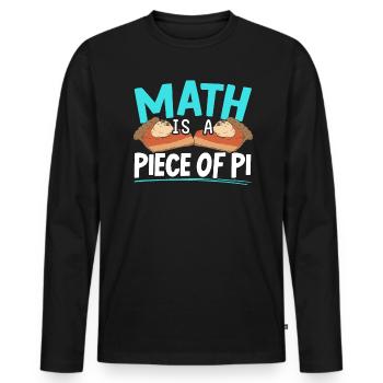 Math Is A Piece Of Pi Day Math Lover Mathematician - Men's Premium Organic Long Sleeve Shirt - black - Front - Nico (187cm)