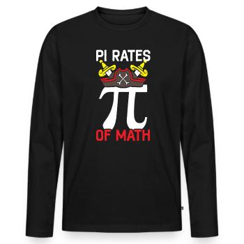 Pi Rates Of Math Instructor Math Geek Pi Day - Men's Premium Organic Long Sleeve Shirt - black - Front - Nico (187cm)