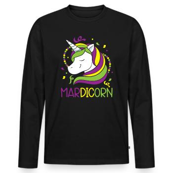 Célébration de Mardi Gras de l’amoureux de la licorne Mardicorn - T-shirt manches longues Premium bio Homme - noir - Devant - Nico (187cm)