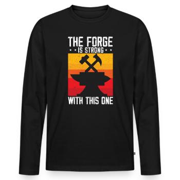 La forge est forte avec ce forgeron - T-shirt manches longues Premium bio Homme - noir - Devant - Nico (187cm)