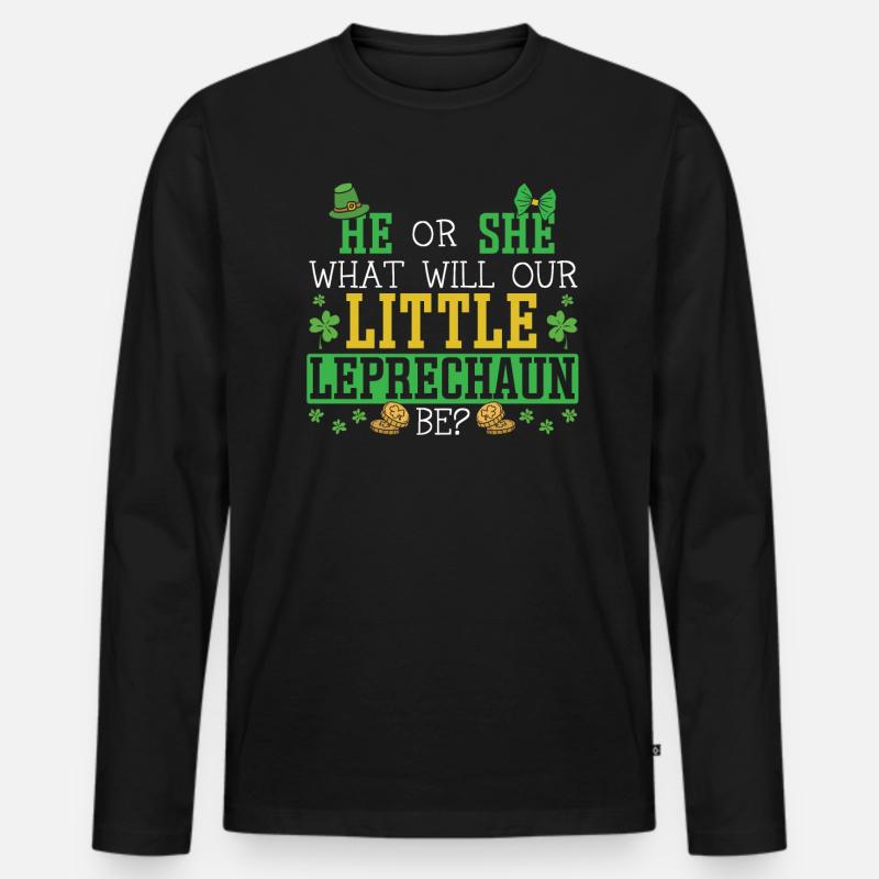 Er oder sie, was wird unser kleiner Kobold sein Männer Premium Bio Langarmshirt