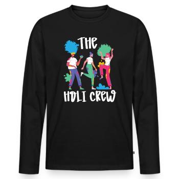 L’équipage Holi Hindouisme bouddhiste Holi Festival - T-shirt manches longues Premium bio Homme - noir - Devant - Nico (187cm)