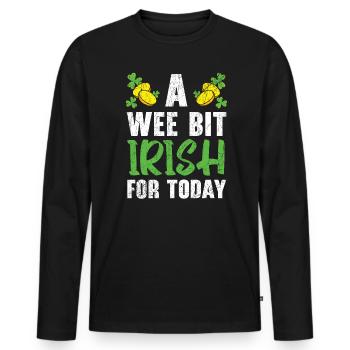 Ein kleines, aber irisches für heute St. Patricks Day - Männer Premium Bio Langarmshirt - Schwarz - Vorne - Nico (187cm)