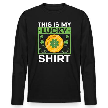 Shenanigan Shamrock St. Patricks Day Irish Pride - Men's Premium Organic Long Sleeve Shirt - black - Front - Nico (187cm)