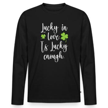 Shenanigan Shamrock St. Patricks Day Irish Pride - Men's Premium Organic Long Sleeve Shirt - black - Front - Nico (187cm)