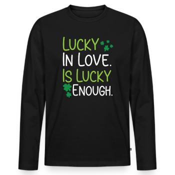 Shenanigan Shamrock St. Patricks Day Irish Pride - Men's Premium Organic Long Sleeve Shirt - black - Front - Nico (187cm)