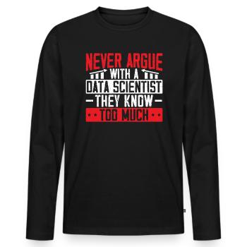 Datenflüsterer Job Data Scientist Data Science - Männer Premium Bio Langarmshirt - Schwarz - Vorne - Nico (187cm)