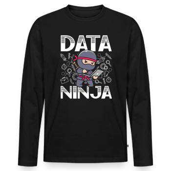 Data Ninja Data Whisperer Data Scientist - Männer Premium Bio Langarmshirt - Schwarz - Vorne - Nico (187cm)