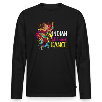 Indian Holi Festival Festival Dance Hindu Buddhist - Men's Premium Organic Long Sleeve Shirt - black - Front - Nico (187cm)