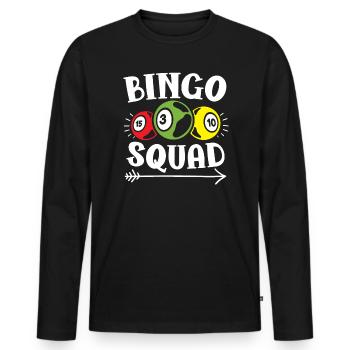 Bingo Squad Bingo Player Casino Gambling Lottery - Men's Premium Organic Long Sleeve Shirt - black - Front - Nico (187cm)