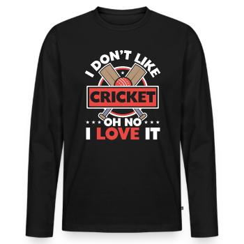 Je n’aime pas le cricket oh non je l’aime cricket - T-shirt manches longues Premium bio Homme - noir - Devant - Nico (187cm)