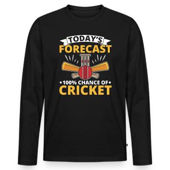 Die heutige Prognose 100% Chance des Cricketspielers - Männer Premium Bio Langarmshirt - Schwarz - Vorne - Nico (187cm)