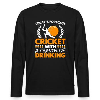Cricket mit einer Chance, Bier Cricketer zu trinken - Männer Premium Bio Langarmshirt - Schwarz - Vorne - Nico (187cm)