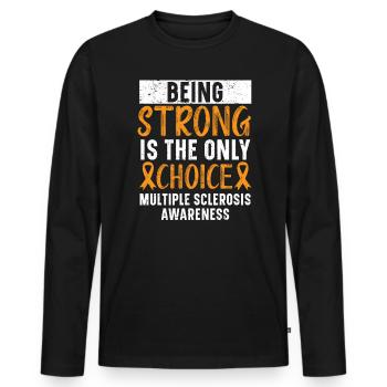 Multiple Sclerosis Awareness Disease Disability - Men's Premium Organic Long Sleeve Shirt - black - Front - Nico (187cm)