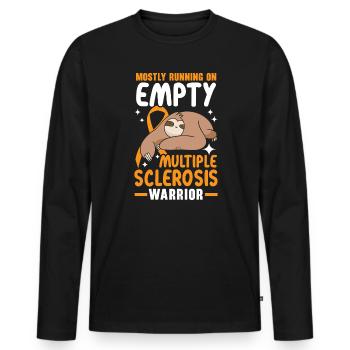 Meistens läuft auf leerem Multiple-Sklerose-Krieger - Männer Premium Bio Langarmshirt - Schwarz - Vorne - Nico (187cm)